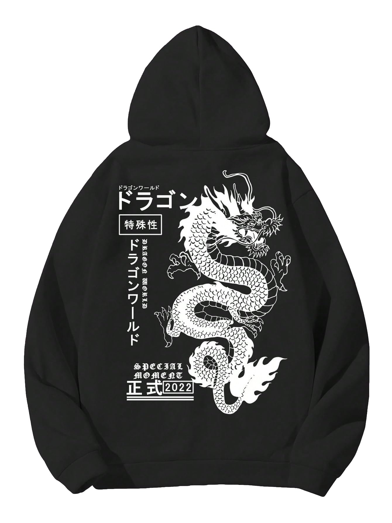 SHENHE Men's Hoodie - Graphic Oversized Pullover Black M