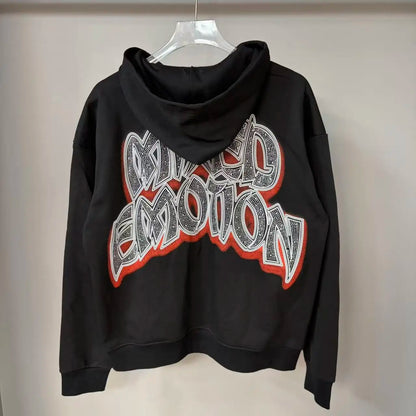 Designer Brand Men's Hoodie Hot Diamond MIXED EMOTION Pattern Printed Sweatshirt Zipper Street Hoodie