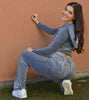 Velvet 2 Piece Pants Set Rhinestones Sweatsuits Women Sweatpants and Hoodie Two Piece Outfits Set Fall Winter Clothing for Women