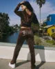 Velvet 2 Piece Pants Set Rhinestones Sweatsuits Women Sweatpants and Hoodie Two Piece Outfits Set Fall Winter Clothing for Women