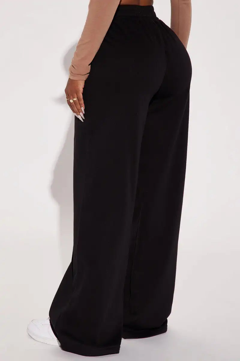 Wide Leg Sweatpants High Waist Drawstring Lounge Pants Ladies Loose Fit Fleece Sweatpants Casual Wide Leg Joggers Women’